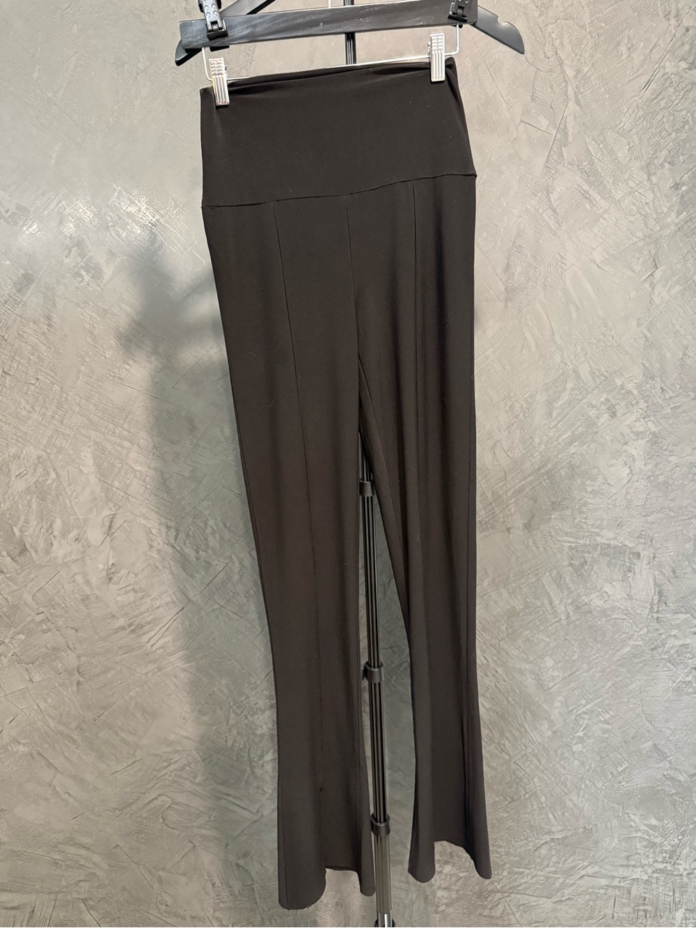 Norma Kamali Black Spat Boot-Cut Stretch Pants